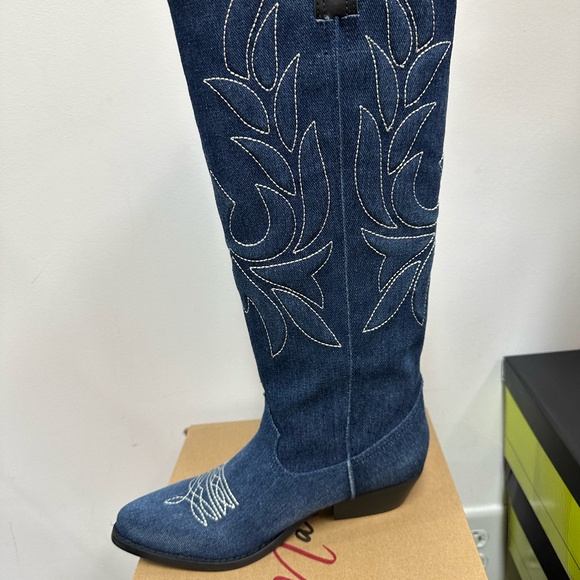 BAND OF THE FREE Western Denim Boot Womens Multi Size Tall Cowgirl NIB… - Picture 3 of 14